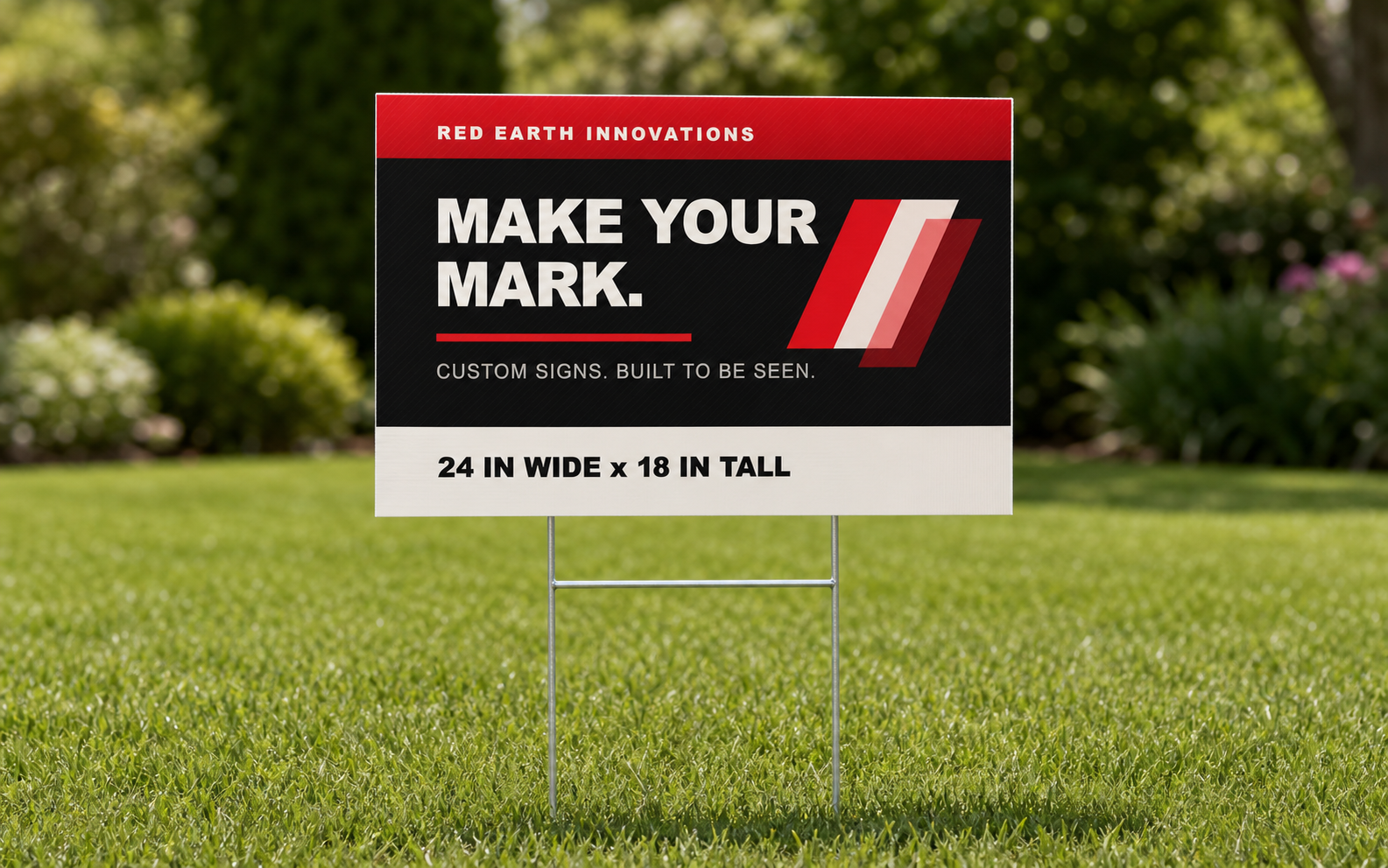 Generic custom 18 by 24 inch coroplast yard sign with stake